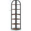 Étagère de coin 71,65 po de hauteur à 6 niveaux brun rustique, bibliothèque d'angle pour petit espace, support pour plante, salon, bureau