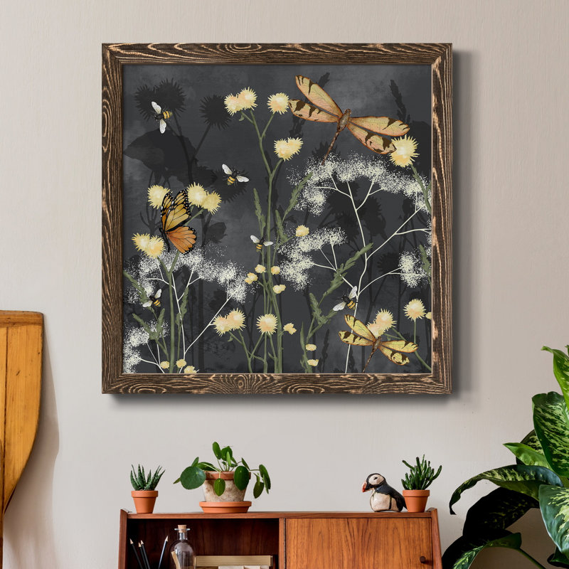Toile encadrée Garden Magic I-Premium - prête à être accrochée, H 17 po x l 17 po x P 1,5 po, Encadré de bois de noyer