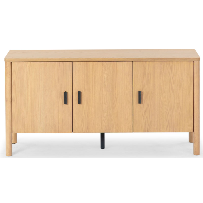 Kaplan Wood 3-Door Sideboard, Natural