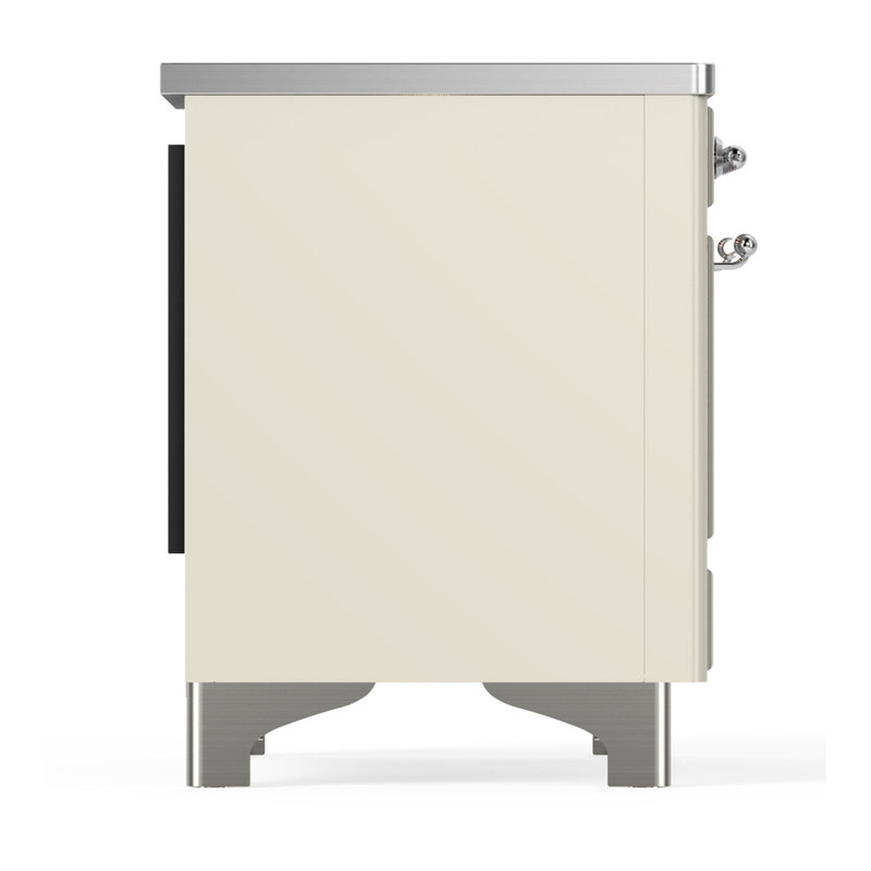 Majestic III Series 40 Inch Induction Range with 6 Induction Elements in Stainless Steel (Brass Trim), Antique White, Chrome