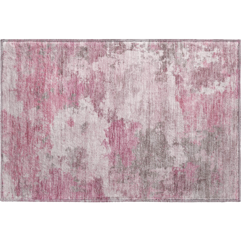 Premium Machine Washable Mayfield AMF2144 abstract Rug, 1'8" x 2'6", Pink