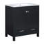 Meuble-lavabo noir 30 po avec lavabo simple et armoire encastrée Combo