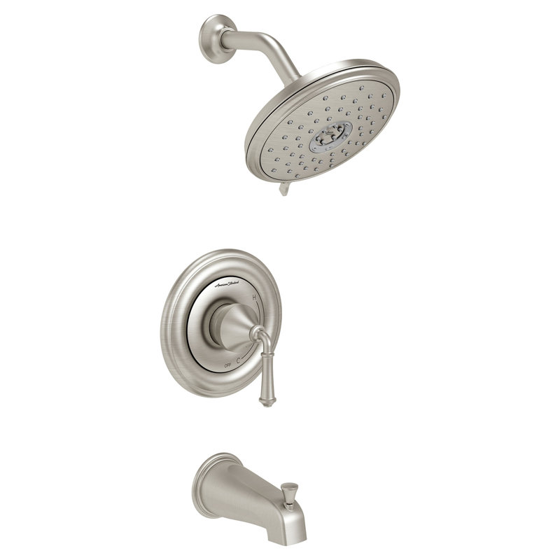 Robinet de baignoire et douche thermostatique Portsmouth, Nickel brossé