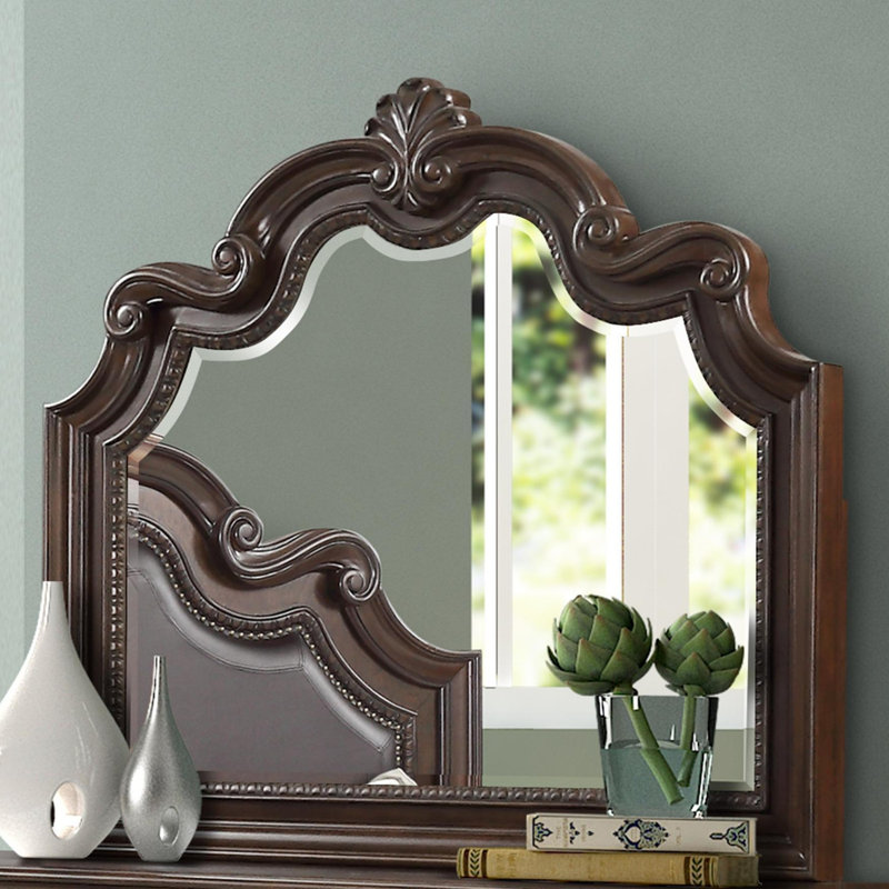 Miroir orné d'acajou