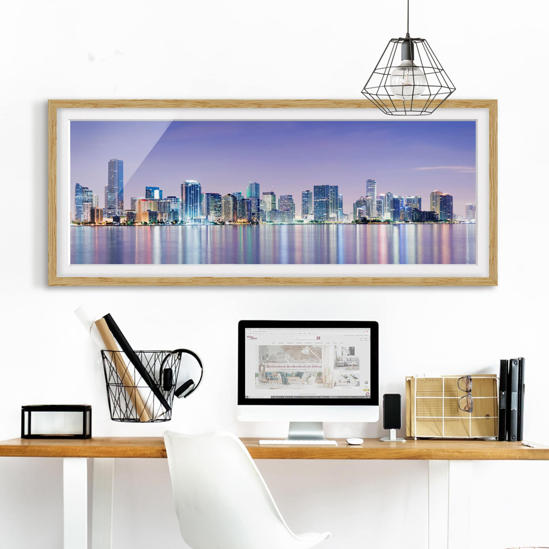 Bild mit Rahmen - Lila Miami Beach - Panorama-Landschaft - B