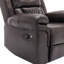 Fauteuil inclinable manuel de cinéma maison avec bande lumineuse DEL pour salon, chambre à coucher, brun