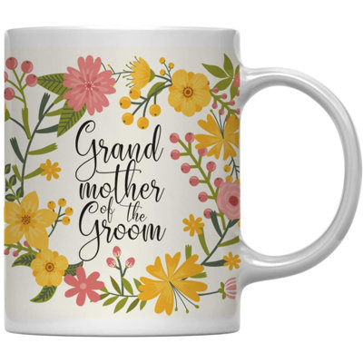 Tasse à café avec fleurs et mariage