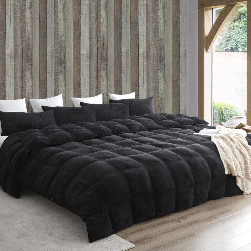 Thickest Comas Inducer Wow It's Thick Comforter Set, Twin XL Comforter + 1 Standard Sham, Black