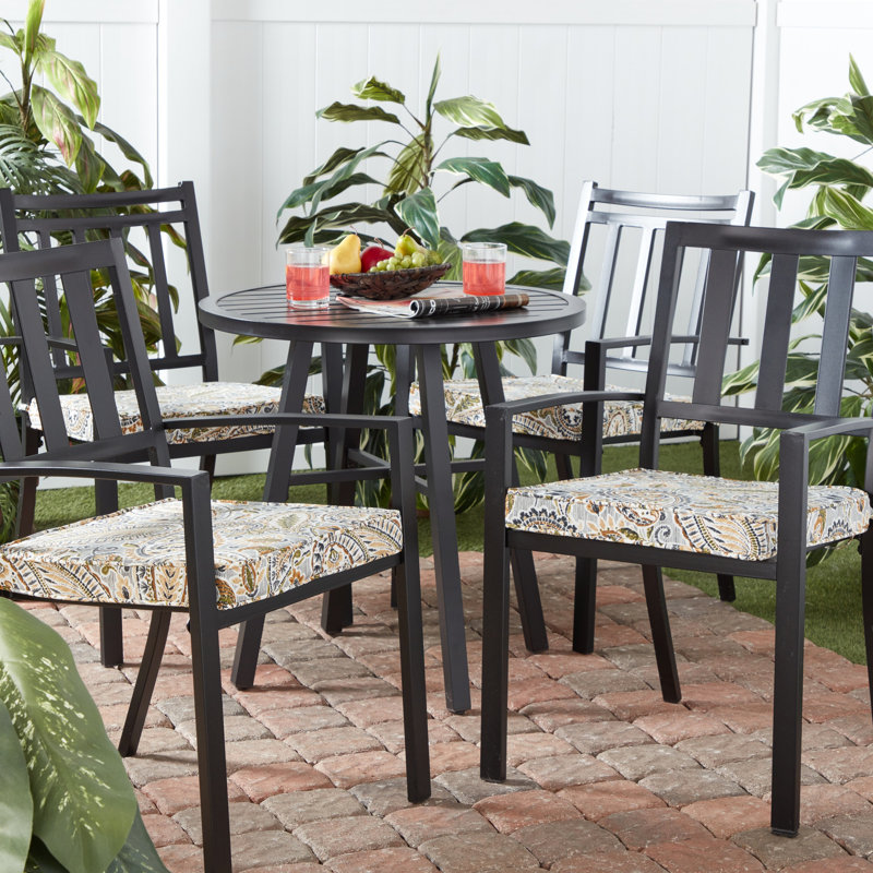 Outdoor Dining Chair Seat Pad, Arctic Paisley