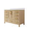 Meuble-lavabo autoportant en bois massif l 48 po x H 35 po avec comptoir en marbre de culture blanc de Carrare et lavabo simple en céramique, chêne-503758715-503758713