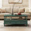 Table basse avec pieds en bois massif, tiroirs de rangement et tablette ouverte (assemblage minimal requis)-289325696