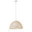 1-Matte white iron dimmable rattan pendant light