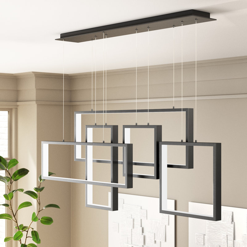 5 - Light Dimmable LED Kitchen Island Geometric Chandelier