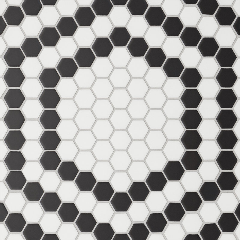 Le Cafe 1" x 1" Matte Porcelain Mosaic Tile - Deco Design 4