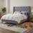 House of Hampton Modern Velvet Upholstered Platform Bed with Wingback Tufted Headboard-307880688-306087439