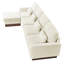 Canapé modulaire rembourré en chenille de forme large L de 124 po de large avec dossier rembourré et repose-pieds amovible beige-1819109034