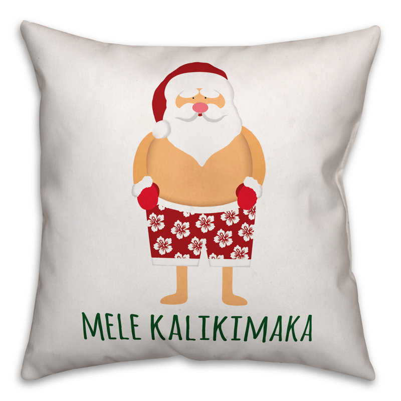  Santa Bathing Suit Polyester Throw Pillow, Pillow Cover