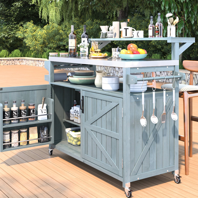 Îlot de cuisine extérieur Style, Gris te bleu