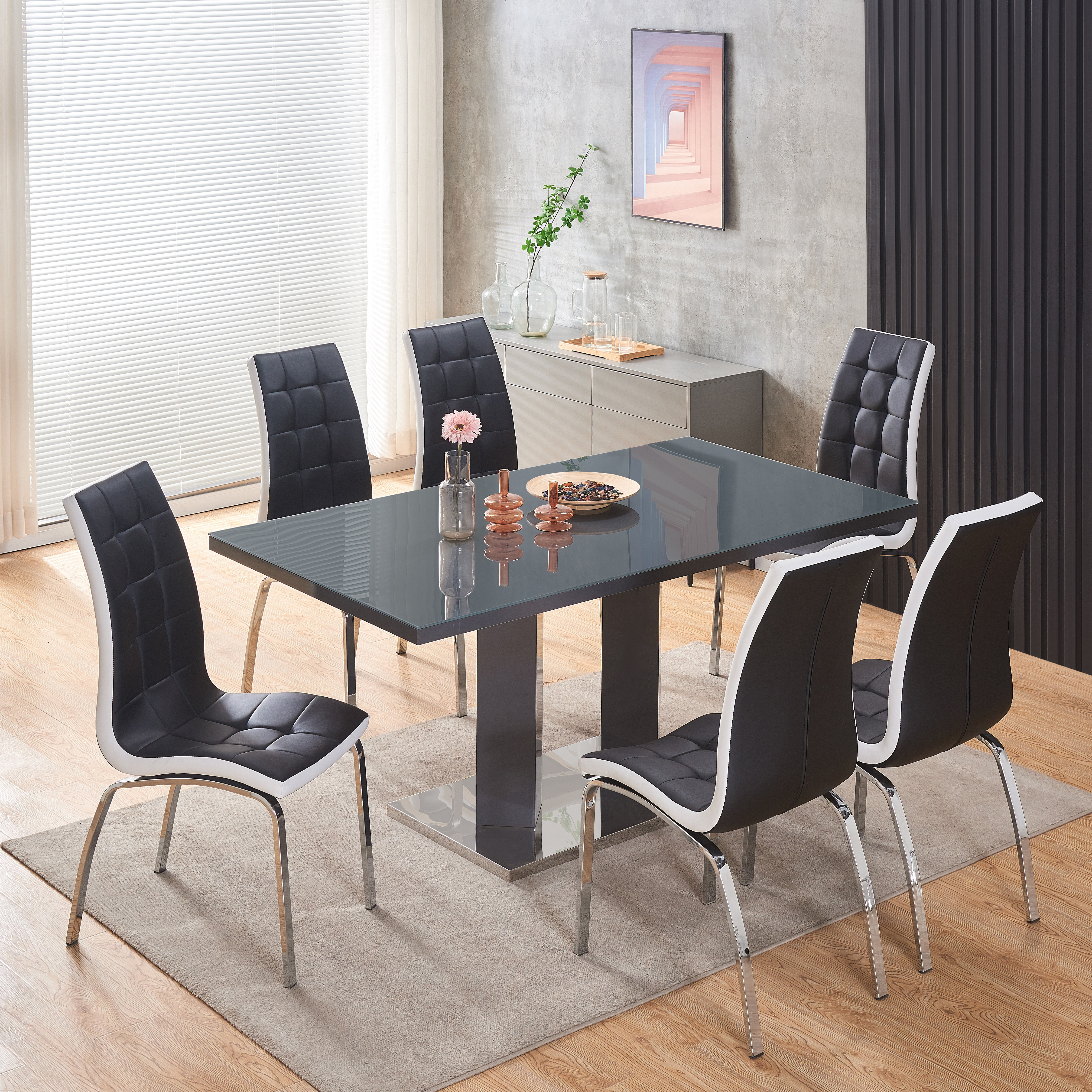 Fiona Rectangle Dining Table-Mist Gray