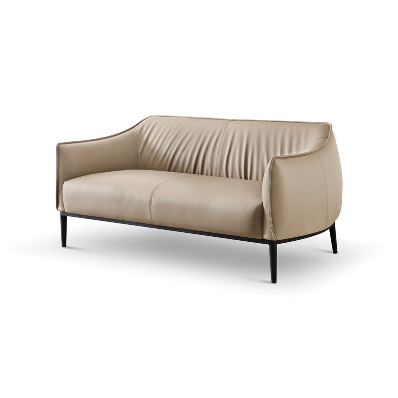 Causeuse en similicuir Benbow, Gris
