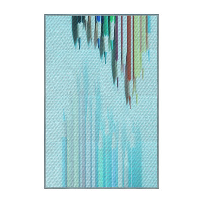 Tapis bleu tissé à la machine
