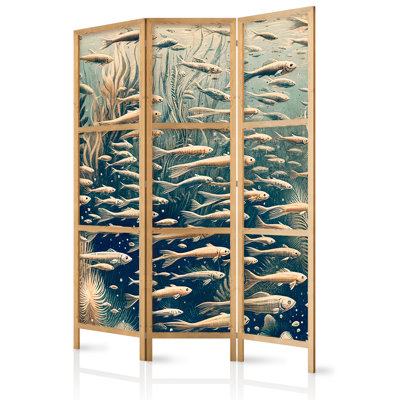 171cm H Solid Wood Folding Room Divider