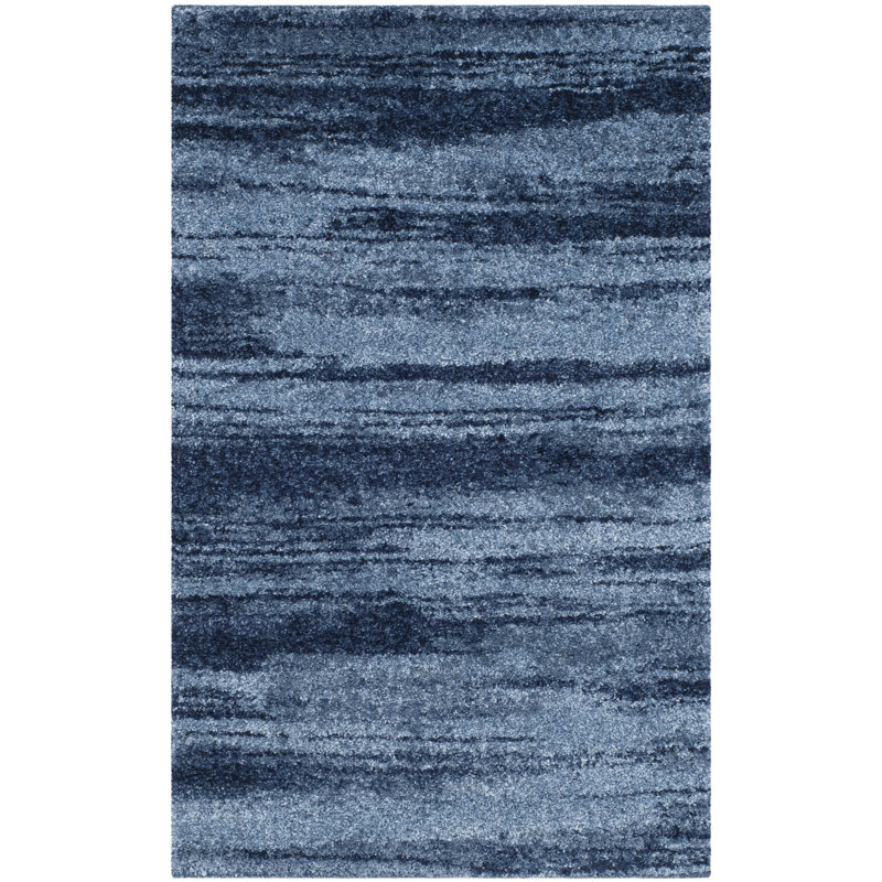 Tapis abstrait Socorro, Blue, Rectangle 2' x 3'