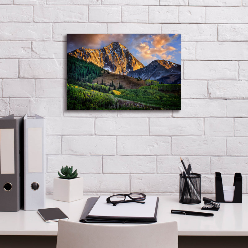 «Capitol Peak At Dusk» par Rick Berk, art mural sur toile, 18 x 12 po, H 12 po x l 18 po x P 0,75 po