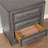 Gray Solid Wood Transitional 3-Drawer Nightstand with Nightlight & USB