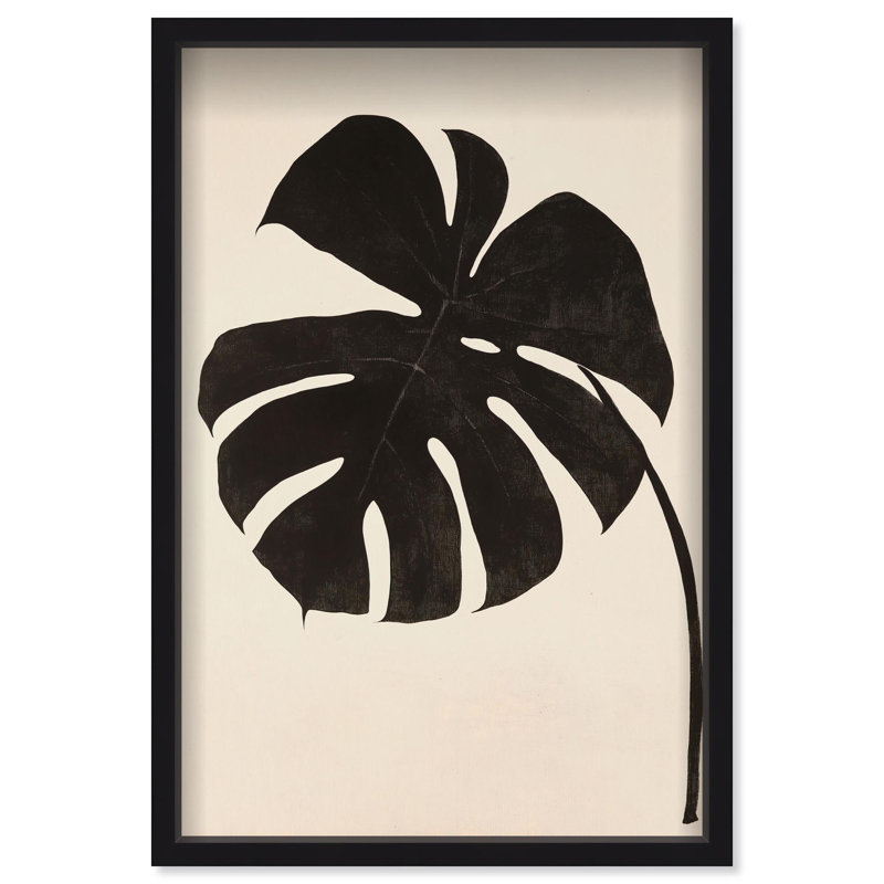 Oliver Gal Dark Leaf I Botanical - Luxury Shadowbox Framed Wall Art, 31.5" H x 21.5" W, Black