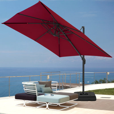 10ft Patio Cantilever Umbrella Large Rectangular Deck Offset Umbrellas on clearance,sombrillas de patio tilt umbrella with 360°Rotation &Heavy-Duty Aluminum Frame,for Poolside Garden Patio