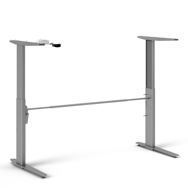 Prima Adjustable Standing Desk, Oak, Grey