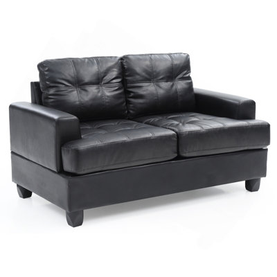 Stylish Transitional Black Loveseat For Two