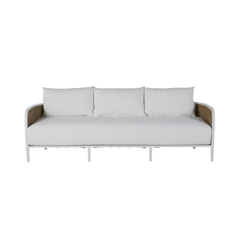 Havana 74.5'' Powder Coated Aluminum Outdoor Patio Sofa with Sunbrella® Cushions, Blue