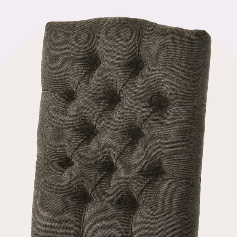 KD TUFTÉ À MANGER [ENSEMBLE DE 2 PCS], Tissu gris, Noir