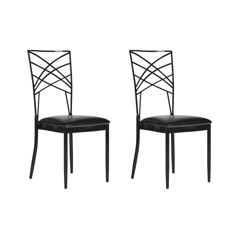 Damajae 45cm H Upholstered Ladder Back Side Chair, Black