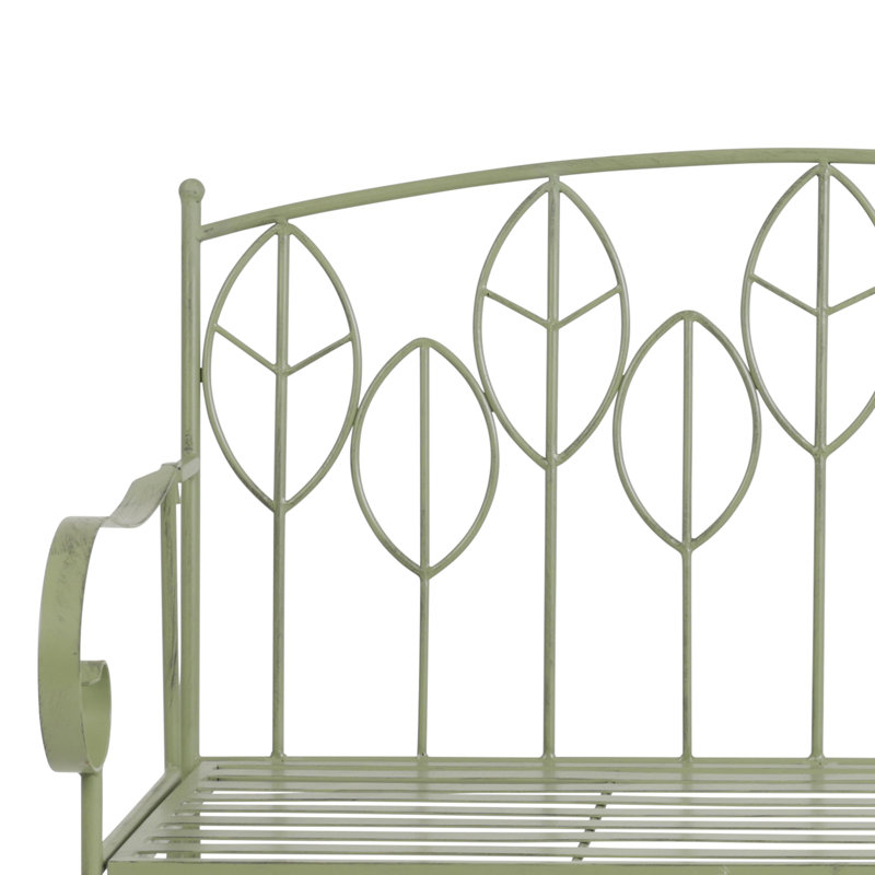 Wrought Iron Outdoor Bench, Green