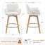 Tabouret de comptoir rembourré à dossier plein H 26,6 po Ashwell avec structure en bois d'hévéa massif et repose-pieds doré Ashwell-792166674