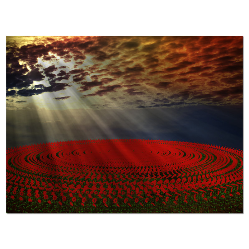 «Beautiful Circled Flower Fields», impression, H 20 po x l 20 po x P 1 po, Toile tendue