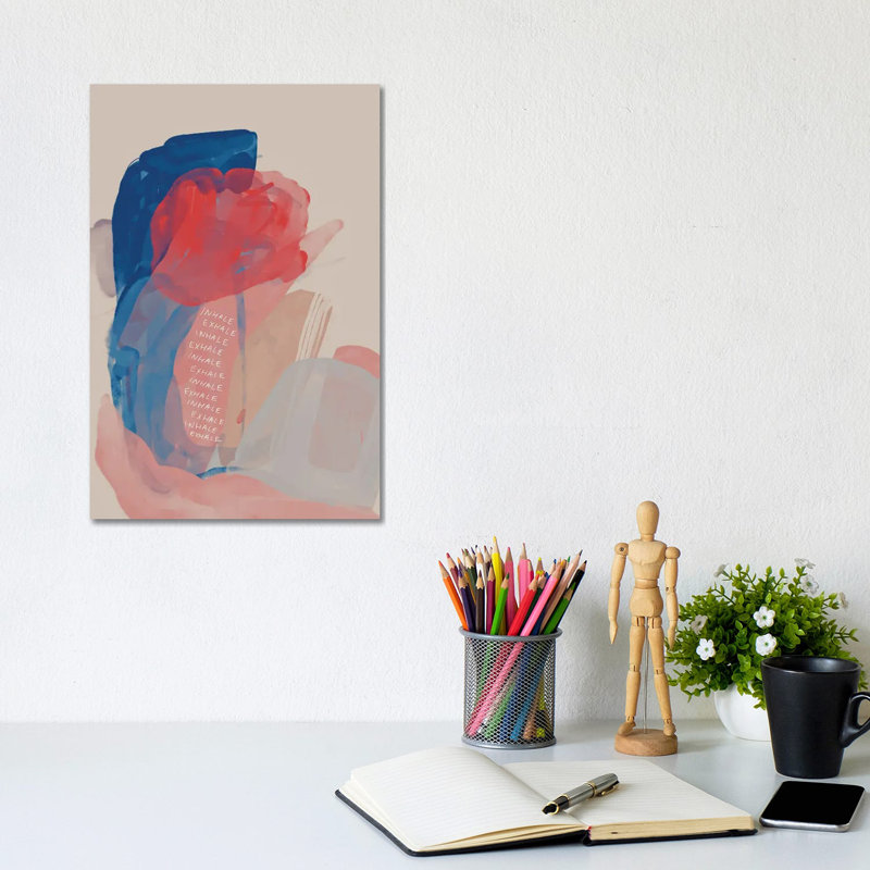 Inhale Exhale Abstract by Morgan Harper Nichols - Wrapped Canvas Painting, 20.32 cm H x 30.48 cm W