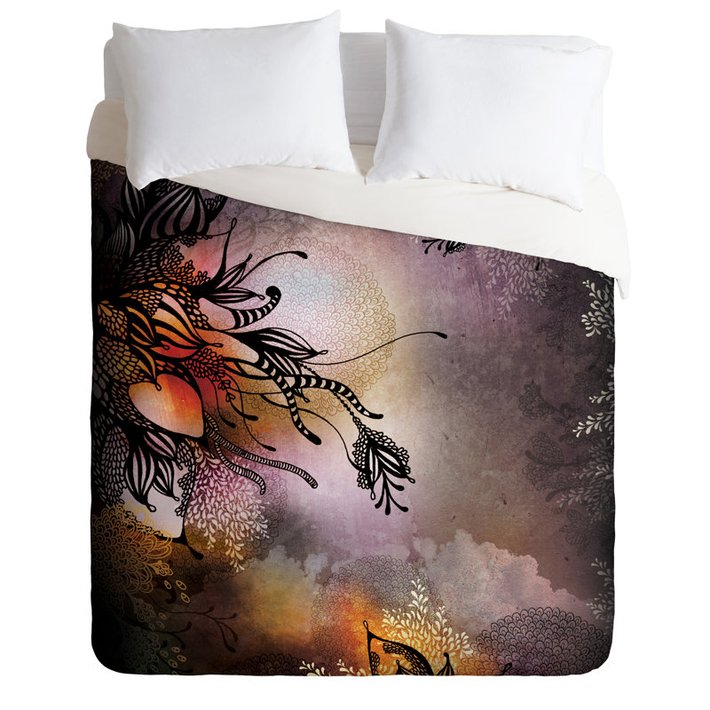 Housse de couette Purple Rain, Housse de couette pour grand lit et 2 taies décor