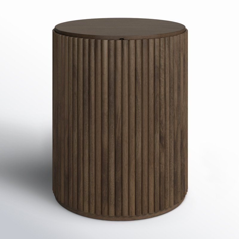 Solid Wood End Table, Dark Brown