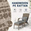Ensemble de chaise Adirondack et repose-pieds en rotin PE de style classique avec coussins amovibles pour porche de terrasse et bord de piscine-437463468