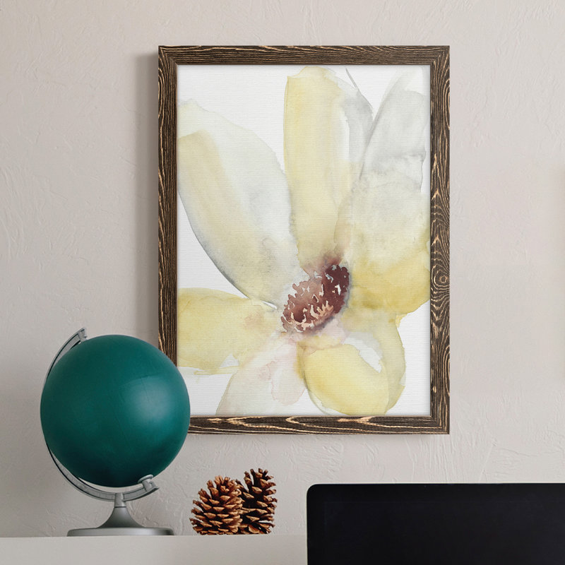 Toile encadrée de qualité supérieure «Lush Flower II» - prête à être accrochée, H 44 po x l 31 po x P 1 po, Noyer