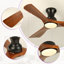 Ventilateur de plafond Karlena de 42 po en bois massif moderne avec lumière et télécommande, 3 températures de couleur et DEL à intensité variable, moteur CC réversible à 6 vitesses, ventilateur encastré pour chambre à coucher