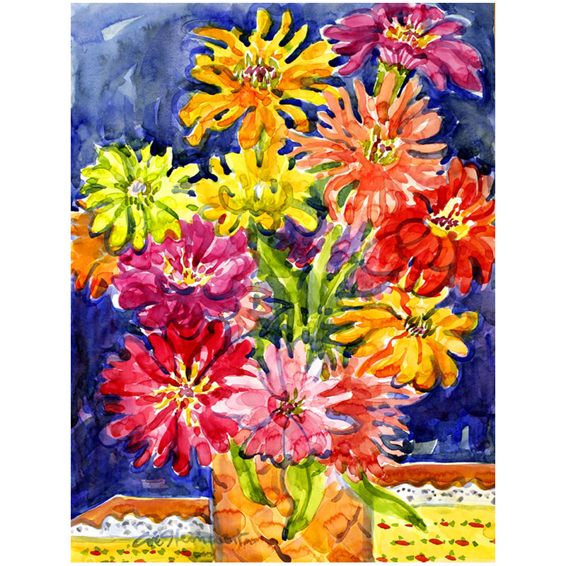 Drapeau de jardin 2 côtés gerber marguerites