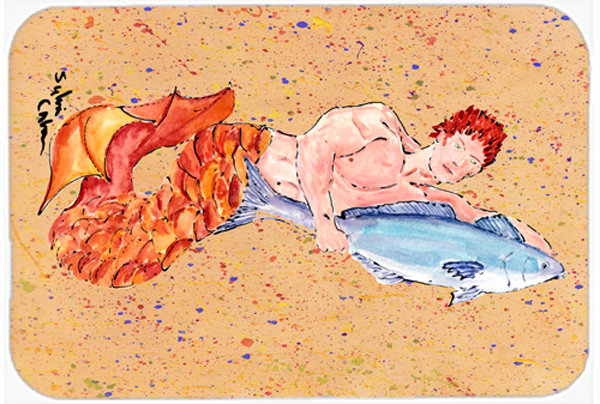 Caroline's Treasures Merman Glass Cutting Board