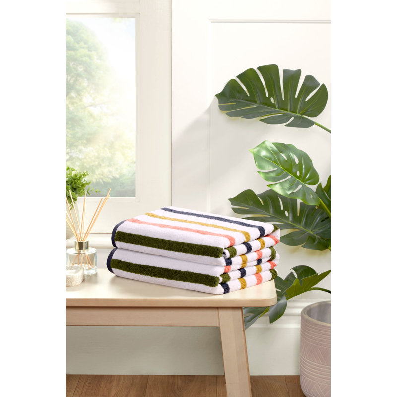 Curran Bath Towel , Yellow/Blue/Green/White/Orange