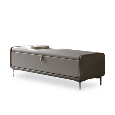 Minimalist rectangular storage bed end stool