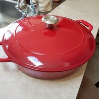 Tramontina Covered Braiser Enameled Cast Iron 4-Quart Gradated Red,  80131/050DS